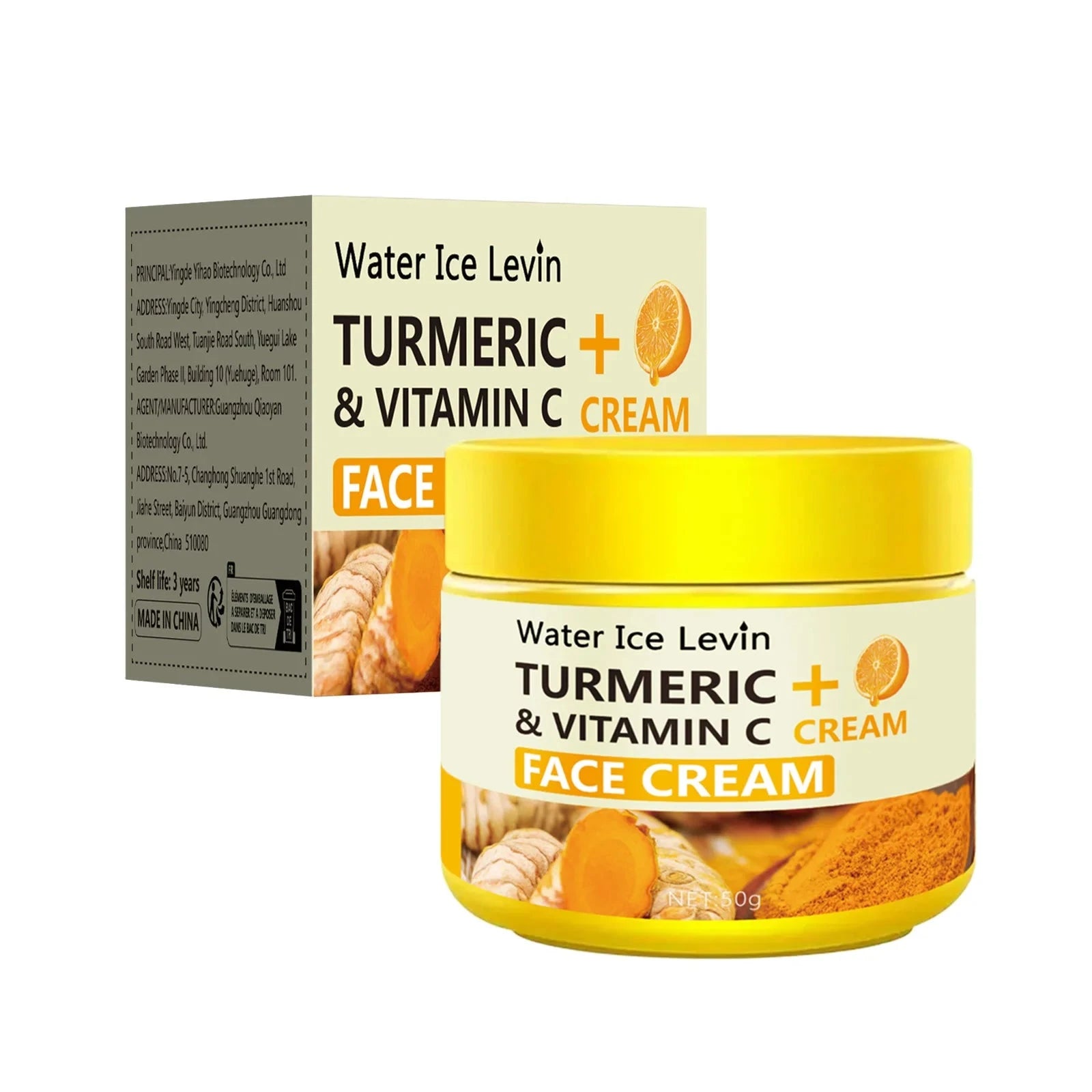 Turmeric Vitamin C Anti-Aging Cream Moisturizing Anti-Wrinkle Collagen Hyaluronic Acid Cream Skin Care Cosmetics 50g - AMULET RING STORE