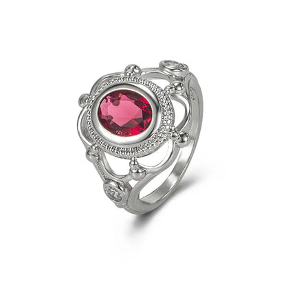 Engagement Proposal Ring Ruby Thai Silver 925 Gemstone Retro Rings for Women Men Anniversary Wedding Gift Jewelry
