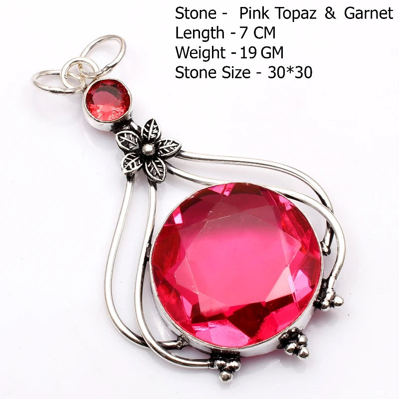 Genuine  Agate Labradorite Jasper Turquoise Rose Quartz Pendant