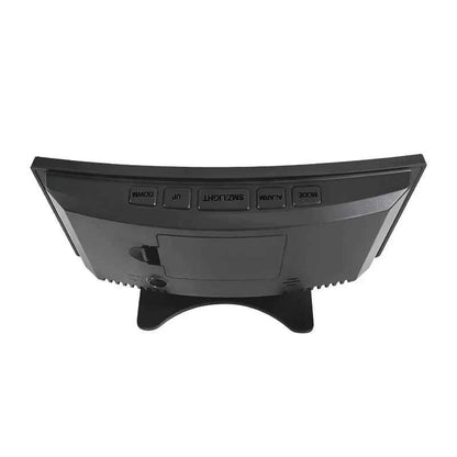 Curved Screen Clock Digital Led Alarm Clock with Temperature Display Large Mirror Clock Snooze Bedside Table Clock Room Decor