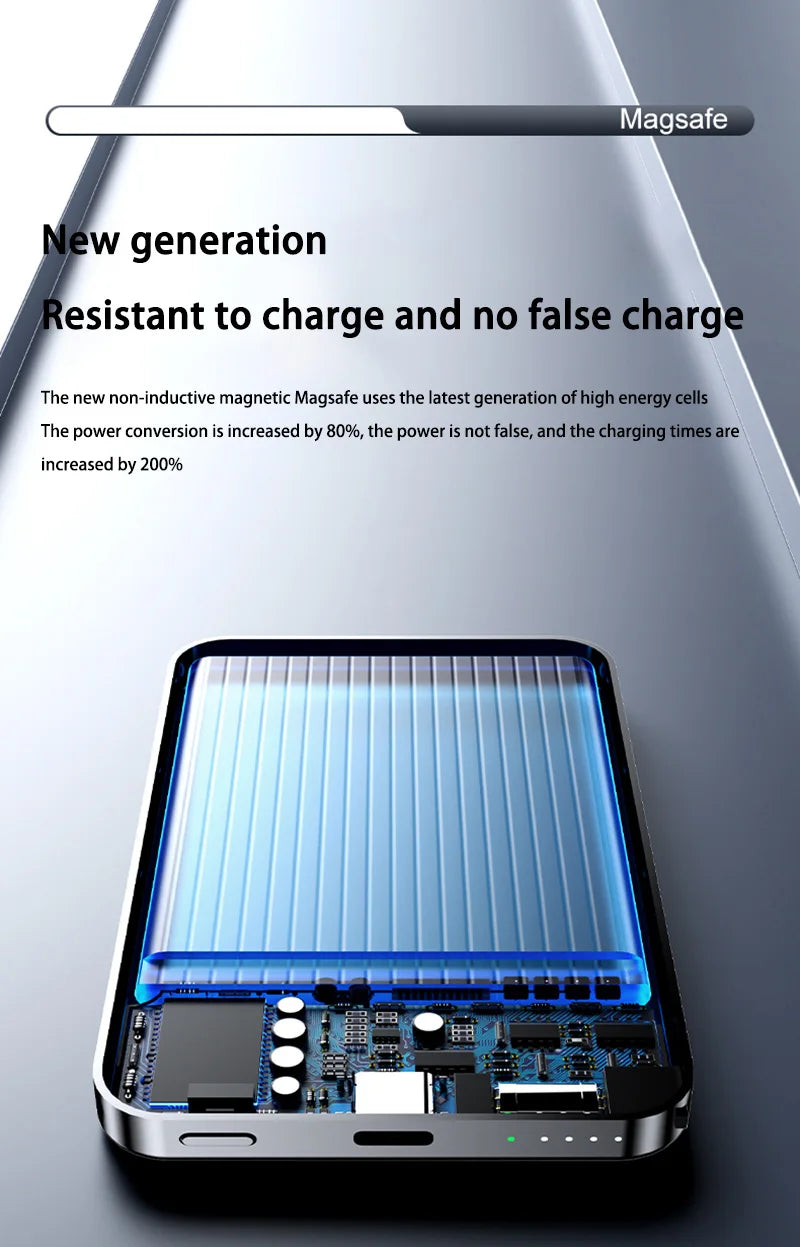 Oneplus 50000mAh Magnetic Power Bank Wireless Portable Charger Large Capacity Fast Charge Backup Battery For IPhone Samsung New - AMULET RING STORE