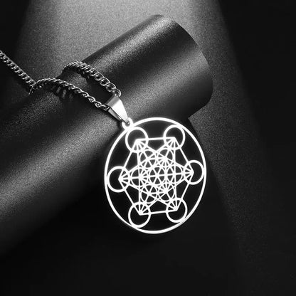 Stainless Steel 7 Archangel Seal Necklace Solomon Kabbalah Seal Pendant for Men Personality Charm Amulet Jewelry