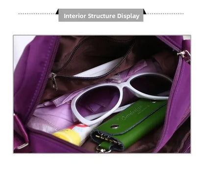 Casual Waterproof Nylon Canvas Ox Cloth Ladies oulder Bag Crossbody Bag Sport Sle Women's Handbag Soft Zipper Closure