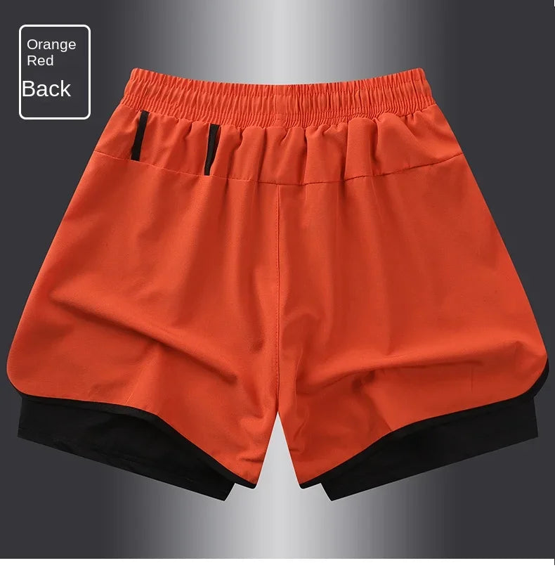 【 S-5XL 】2025 Sports Three Piece Pants Summer Popular Anti glare Double layered Sports Shorts for Men and Women Couples Ru