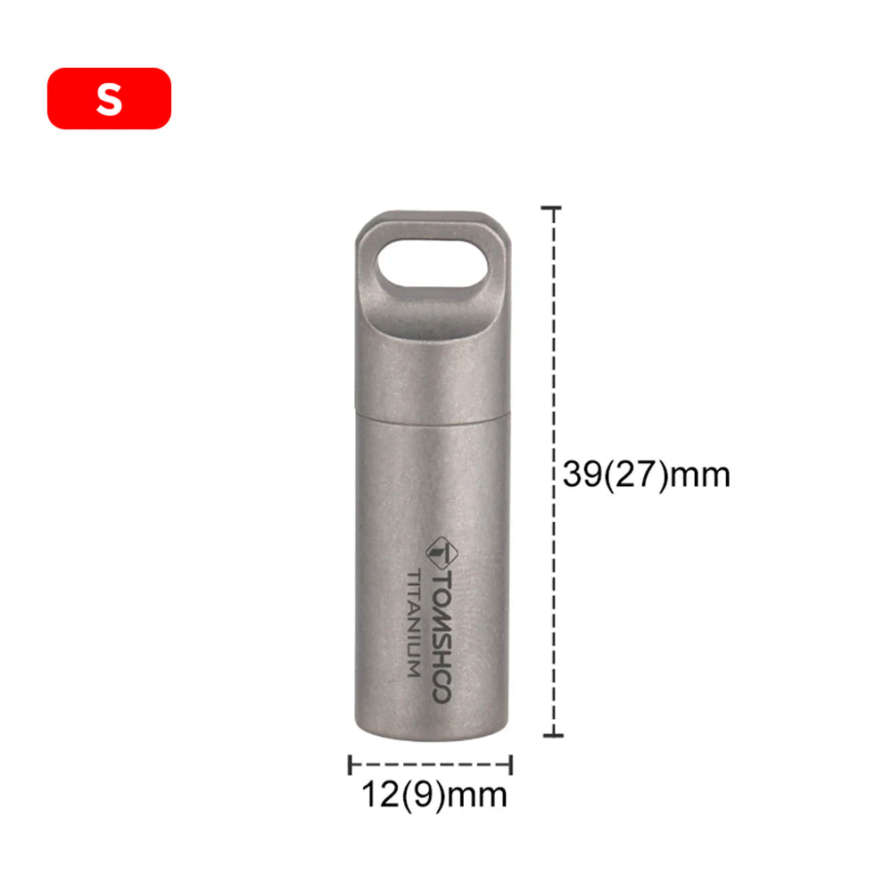 Tomshoo Titanium Mini Sealed Waterproof Storage Pill Box Perfume Case Pendants EDC Tools Eco-friendly Home Outdoor Pill Box - AMULET RING STORE
