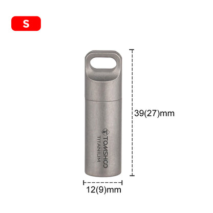 Tomshoo Titanium Mini Sealed Waterproof Storage Pill Box Perfume Case Pendants EDC Tools Eco-friendly Home Outdoor Pill Box - AMULET RING STORE