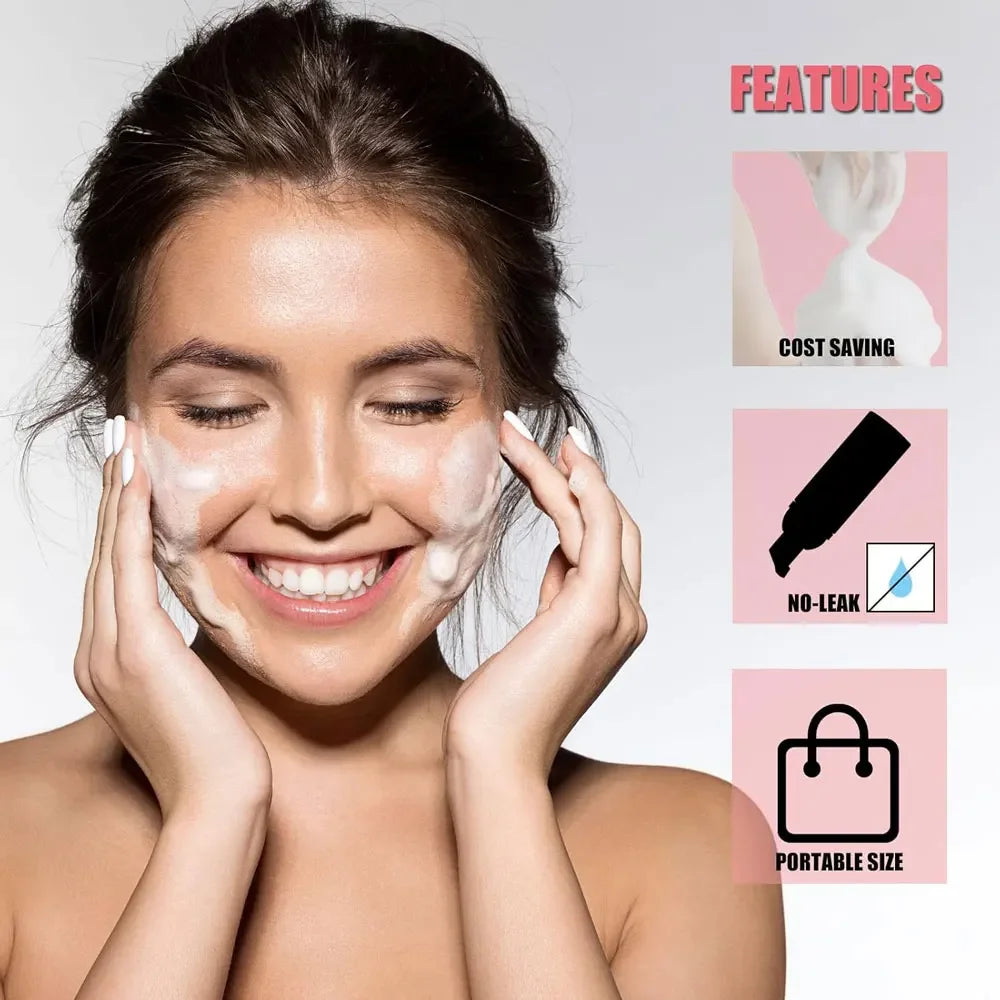 20/40PCS Suit 60ML Empty Pump Bottle Eyelash Shampoo Care Makeup Tool Travel Foam Dispenser Bottle Plastic Cleanser Soap Care - AMULET RING STORE