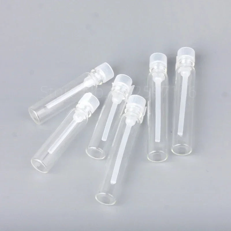 Glass Dropper Bottle Transparent Mini 1ml 2ml Stick Essential Oil with Inner Stopper Sample Trial Use Perfume Sub Bottles Empty - AMULET RING STORE