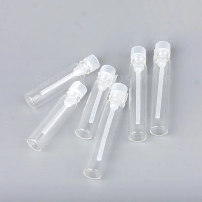 Glass Dropper Bottle Transparent Mini 1ml 2ml Stick Essential Oil with Inner Stopper Sample Trial Use Perfume Sub Bottles Empty - AMULET RING STORE