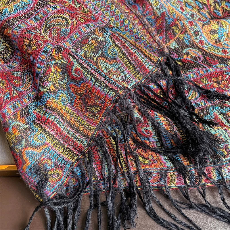 Elegant Ethnic Autumn Cashmere Shawl for Women Jacquard Pashmina Scarves Bufandas De Invierno Mujer Female Foulard Stoles Scarf - AMULET RING STORE