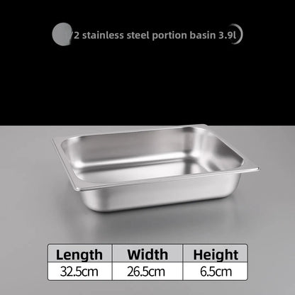 Stainl Steel Rectangular Covered Small Seasoning Box Food Container Thermal Rectangular Basin for Restaurant Kitchen - AMULET RING STORE