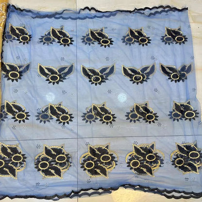 on sale 2025 New African Net Hijab Scarf For Muslim Women African Dubai Islam Headscarf Embroidery Shawls voile - AMULET RING STORE