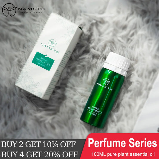 NAMSTE Hotel Perfume Oil 100ML Lavender Pure Essential Oils White Tea Coffee For Diffuser Aroma Oil Room Fragrance Air Freshener - AMULET RING STORE