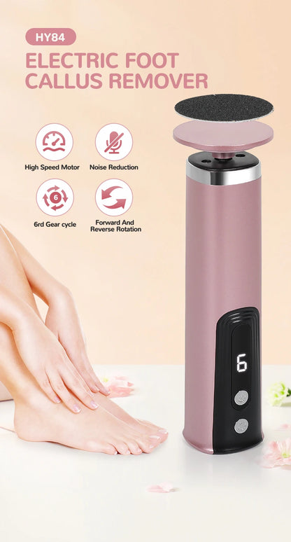 Wireless Electric Foot Callus Remover Machine Rechargeable Pedicure Tool for Dead Skin And Cuticle Removal with Replacement Sand - AMULET RING STORE