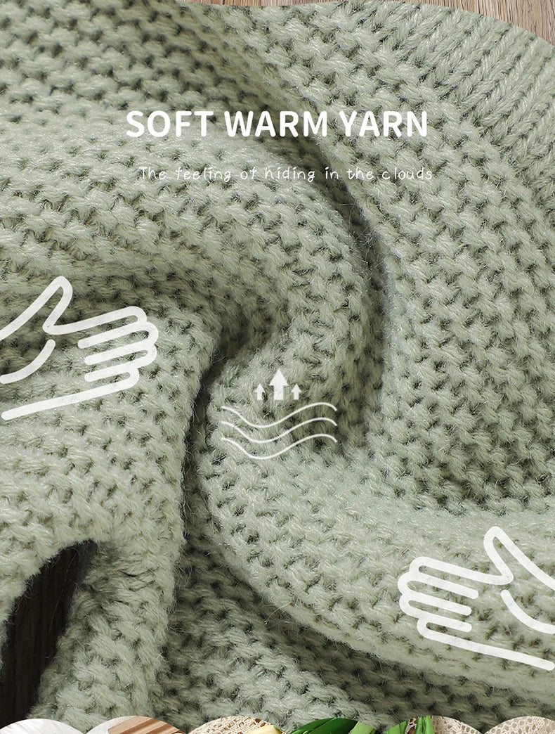 Autumn Baby Clothes Sets Knit Infant Boy Girl Sweater Long Sleeve+Romper Sleeveless Newborn Kid Pullover+Jumpsuit Foot Wrap 0-9M - AMULET RING STORE