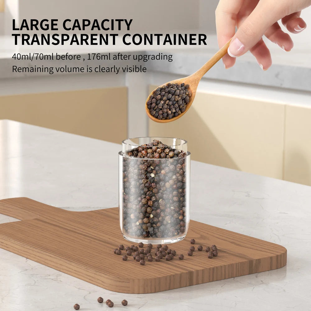 1/2PCS Electric Salt And Pepper Grinder with LED Light Gravity Sensing Adjustable Spice Mills Cordless Automatic Kitchen Gadget - AMULET RING STORE