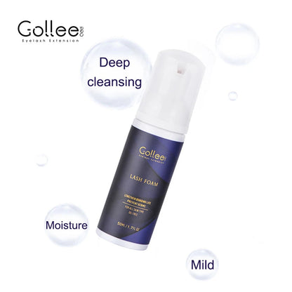 Gollee Clean Eyelash Glue Lash Foam Kit Eyelash Cleaning Foam 50ml/100ml Brush Shampoo Eyelash Extension Cleaning Gentle Makeup - AMULET RING STORE