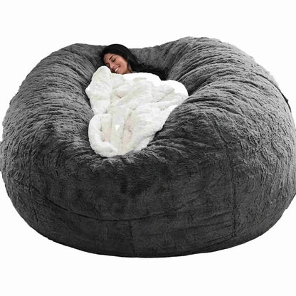 No Stuffed Gray Bean Bags Chair Giant Bean Bags Pouf Sofa Bed Puff Futon Room Seat Tatami Relax Lounge Furniture Only Bags Case