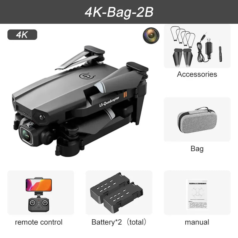XT6 Mini Foldable Drone with 4K HD Camera, WiFi FPV, and Altitude Hold