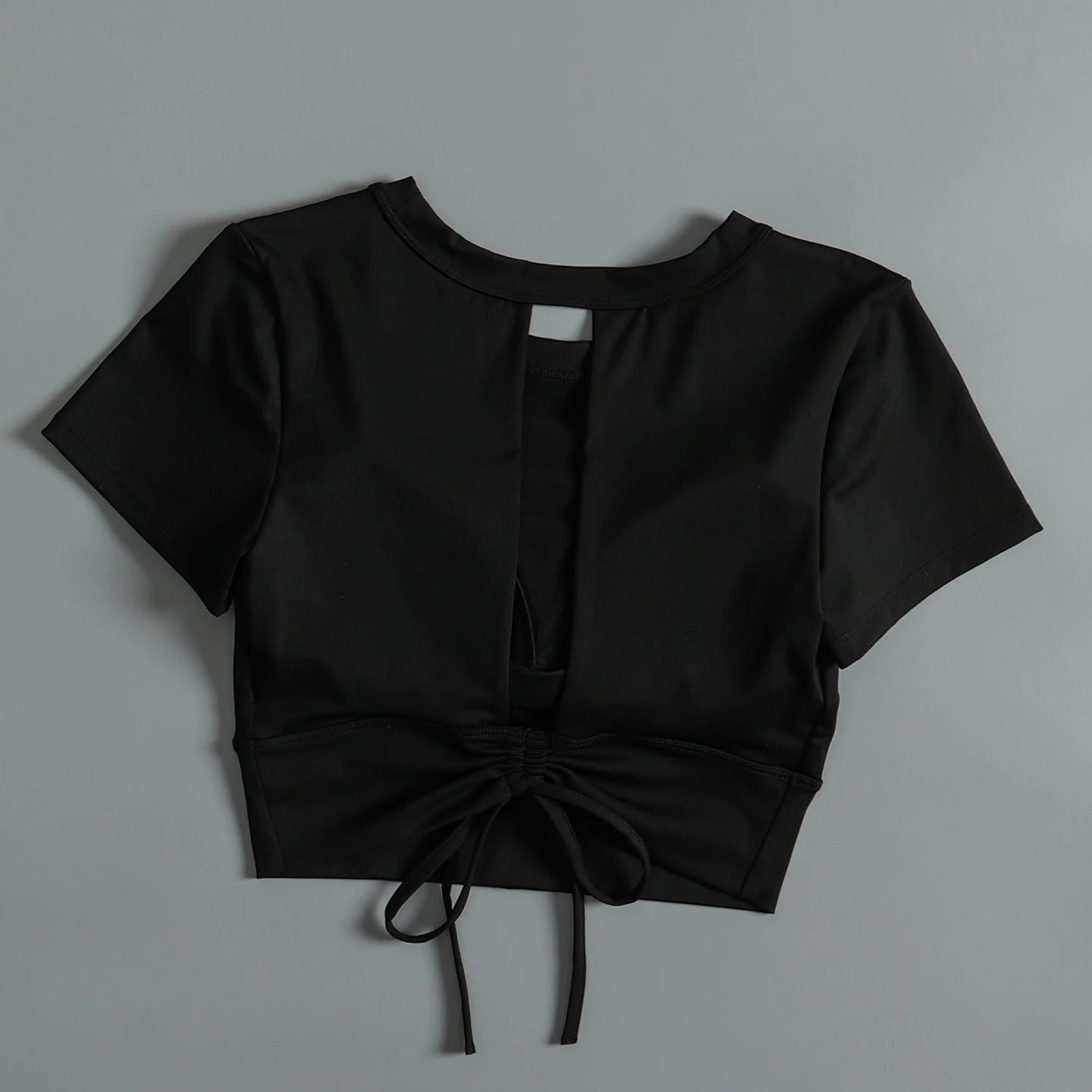 Yoga suit with chest pad sports beauty back fashionable quick-drying short-sleeved T-shirt running Pilates training fitness - AMULET RING STORE