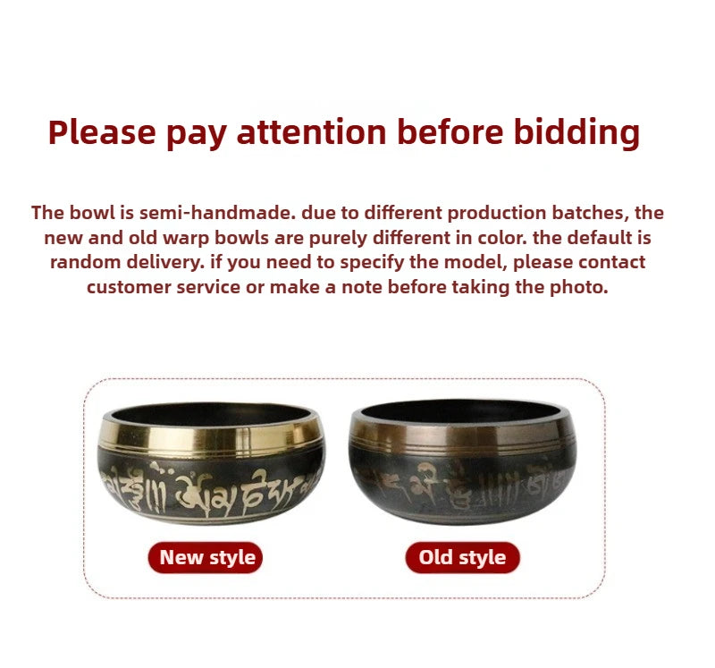 Nepal Singing Bowl Healing Yoga Meditation Portbale Tibetan Singing Bowls Sound Therapy Musical Percussion Instruments - AMULET RING STORE