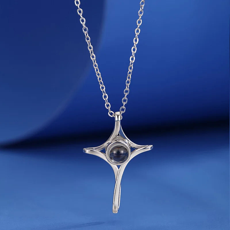 Fashion Projection Necklace Jewelry Personalized Photo Custom Cross Pendant Suitable For Male And Female Couples To Give Gifts - AMULET RING STORE