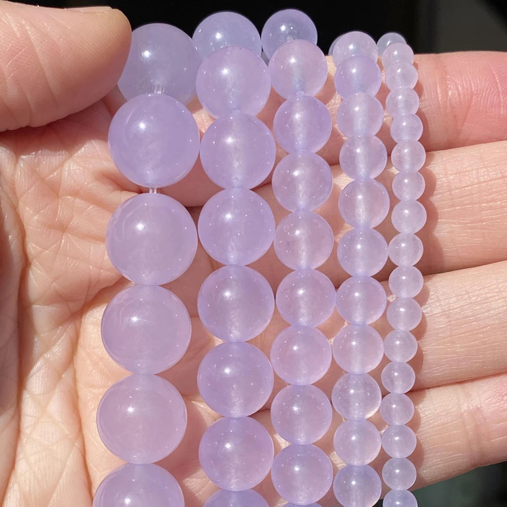 45 Styles Natural Stone Beads Amethyst Purple Jades Agate Crystal Glass Beads Jewelry Making Findings DIY Bracelet Accessories - AMULET RING STORE