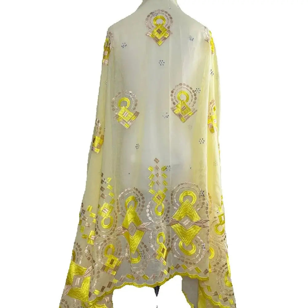 Sale 2025 New Dubai Islam Embroidered Shawl Soft Wool Jersey Hijab for Muslim Women Long Style New African Net for Spring Summer - AMULET RING STORE