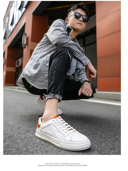 Leisure Shoes 2025 New Wear-resistant Fashion Shoes Anti-slip Anti-odor Leather Sports Thick Soles All Match Street Men's Shoes - AMULET RING STORE