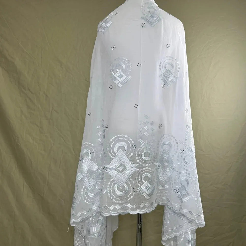 Sale 2025 New Dubai Islam Embroidered Shawl Soft Wool Jersey Hijab for Muslim Women Long Style New African Net for Spring Summer - AMULET RING STORE