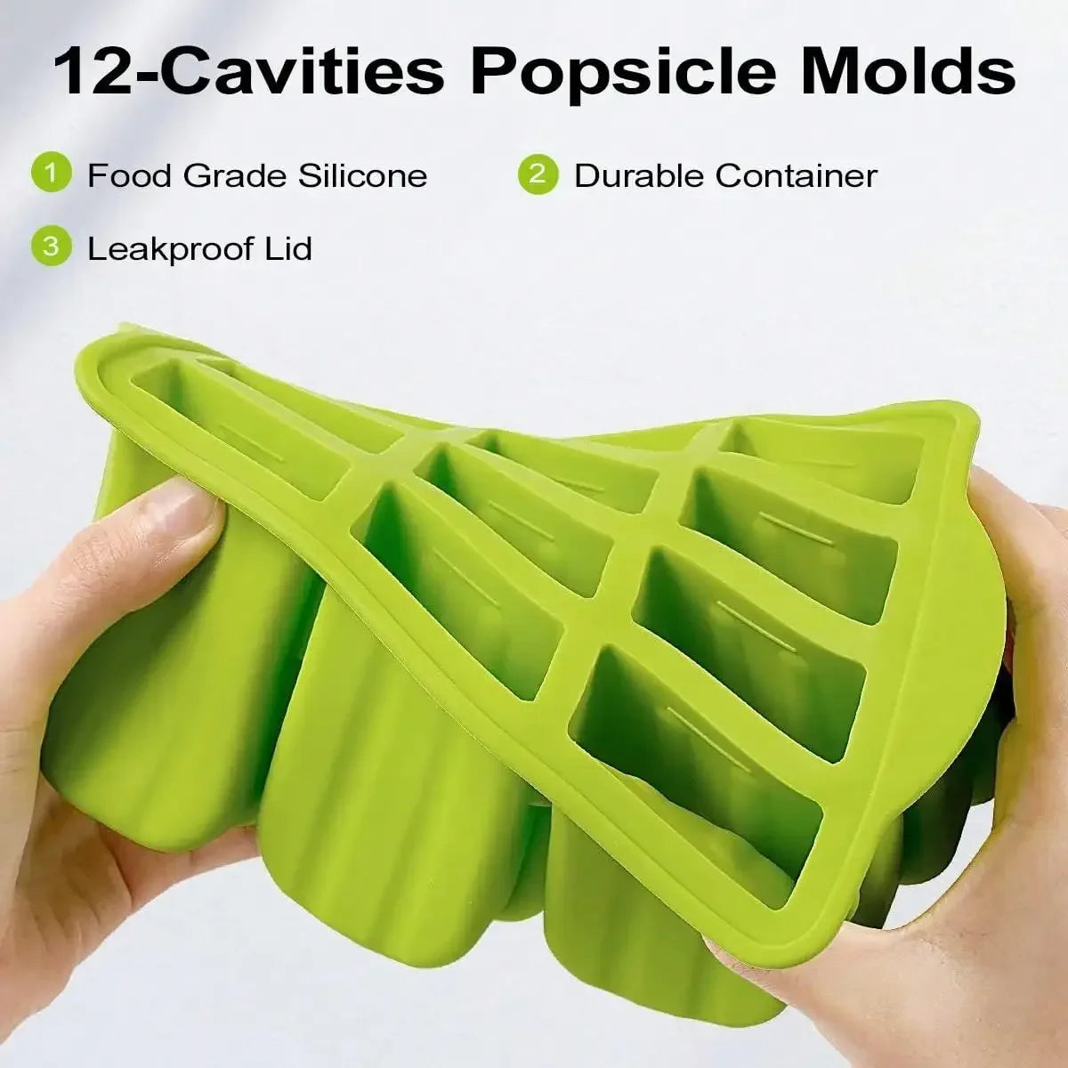 Popsicles Mold Reusable Easy-Release Silicone Homemade Maker Ice Pop Mold Trays with 50 Popsicle Sticks Summer Gifts - AMULET RING STORE