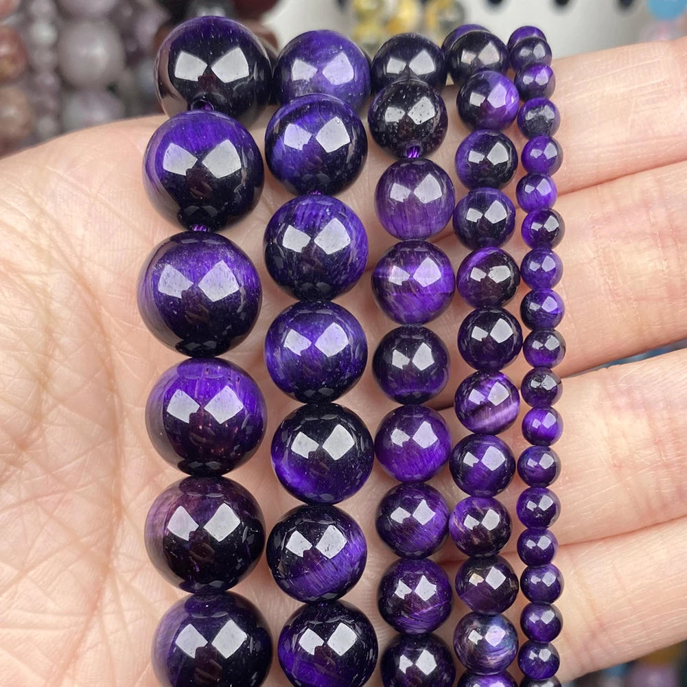 45 Styles Natural Stone Beads Amethyst Purple Jades Agate Crystal Glass Beads Jewelry Making Findings DIY Bracelet Accessories - AMULET RING STORE