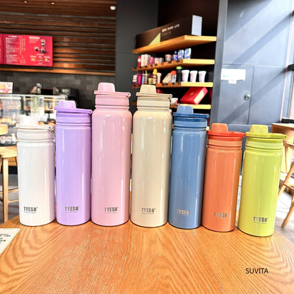 Tyeso Stainless Steel Thermos Water Bottle Portable Sport Vacuum Flask Keeps Cold and Heat Thermal Mug Insulated Car Tumbler Cup - AMULET RING STORE