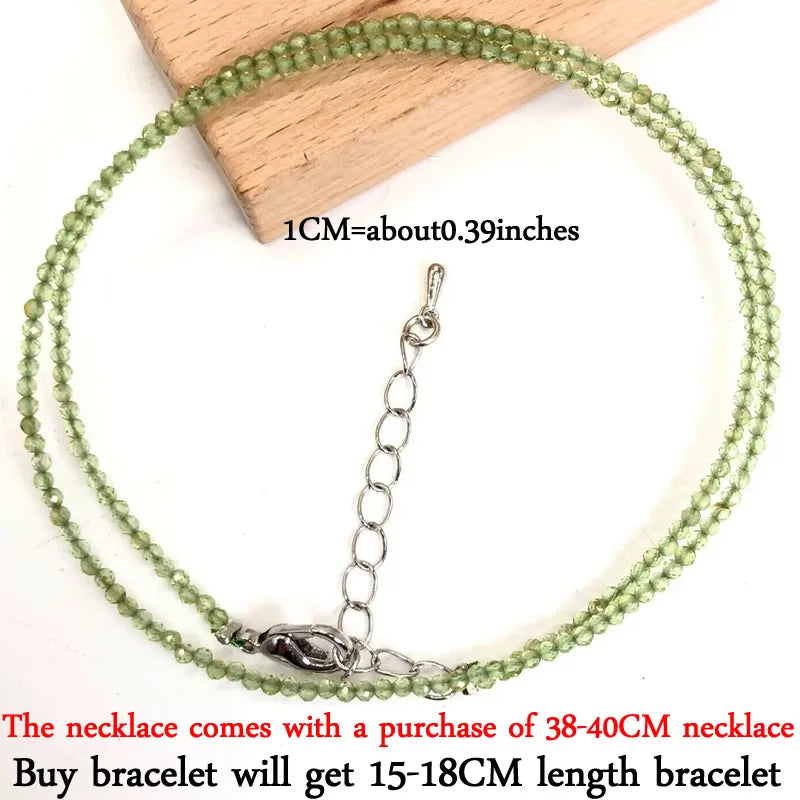 2-3mm Natural Stone Beaded Necklace Handmade Mini Tourmaline lapis crystal Energy Healing Female Bracelet for Women Jewelry Gift - AMULET RING STORE