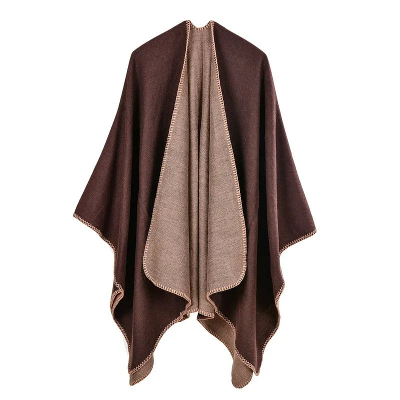 Winter Fashion Poncho Women Capes Scarf Imitation Cashmere Ladies Scarves Warm Shawls Wraps Woman Ponchos Bufanda Mujer Foulard