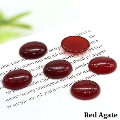 5pcs/Lot Natural Crystals Stone Oval Cabochon Beads Flat Back Cab Cameo DIY Ring Pendant Necklace Jewelry Making Accessories