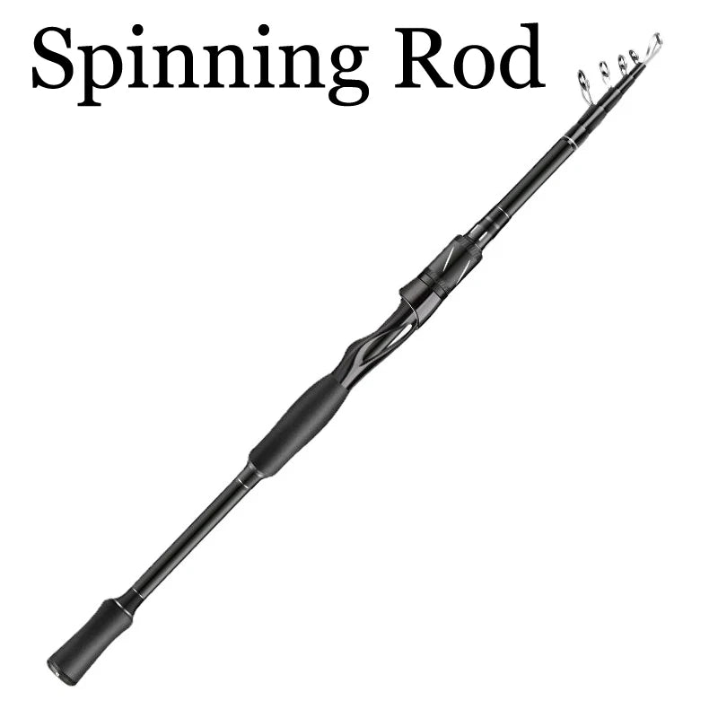 1.8m 2.1m 2.4m 2.7m Telescopic Fishing Rod Travel Spinning Casting Fishing Rod Anti Slip Portable Sea Pole for Angler - AMULET RING STORE