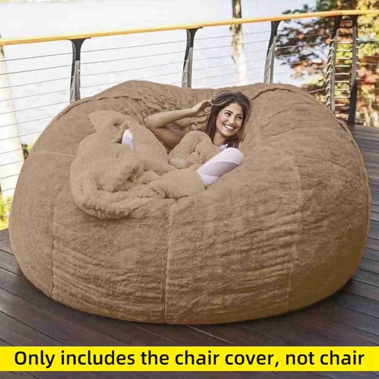 No Stuffed Gray Bean Bags Chair Giant Bean Bags Pouf Sofa Bed Puff Futon Room Seat Tatami Relax Lounge Furniture Only Bags Case