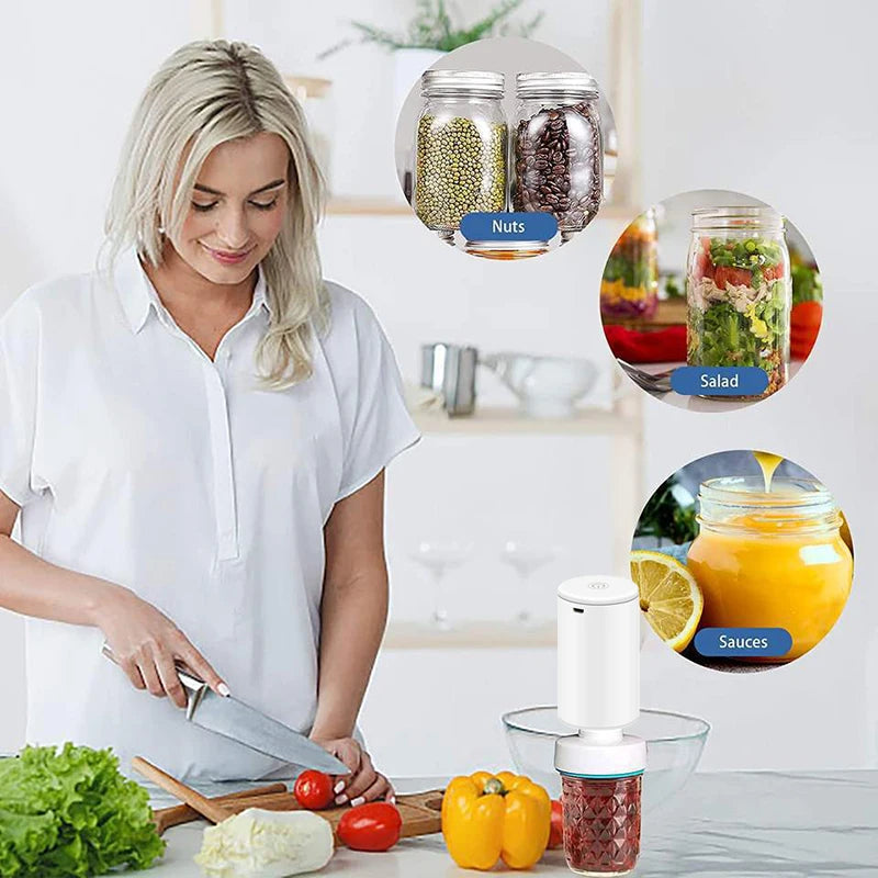 Cordless Electric Vacuum Bag Sealer Pump, Portable USB Charge Vacuum Compression Machine for Food Clothes Storage Bags - AMULET RING STORE