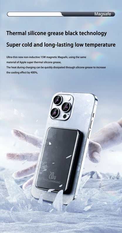 Oneplus 50000mAh Magnetic Power Bank Wireless Portable Charger Large Capacity Fast Charge Backup Battery For IPhone Samsung New - AMULET RING STORE