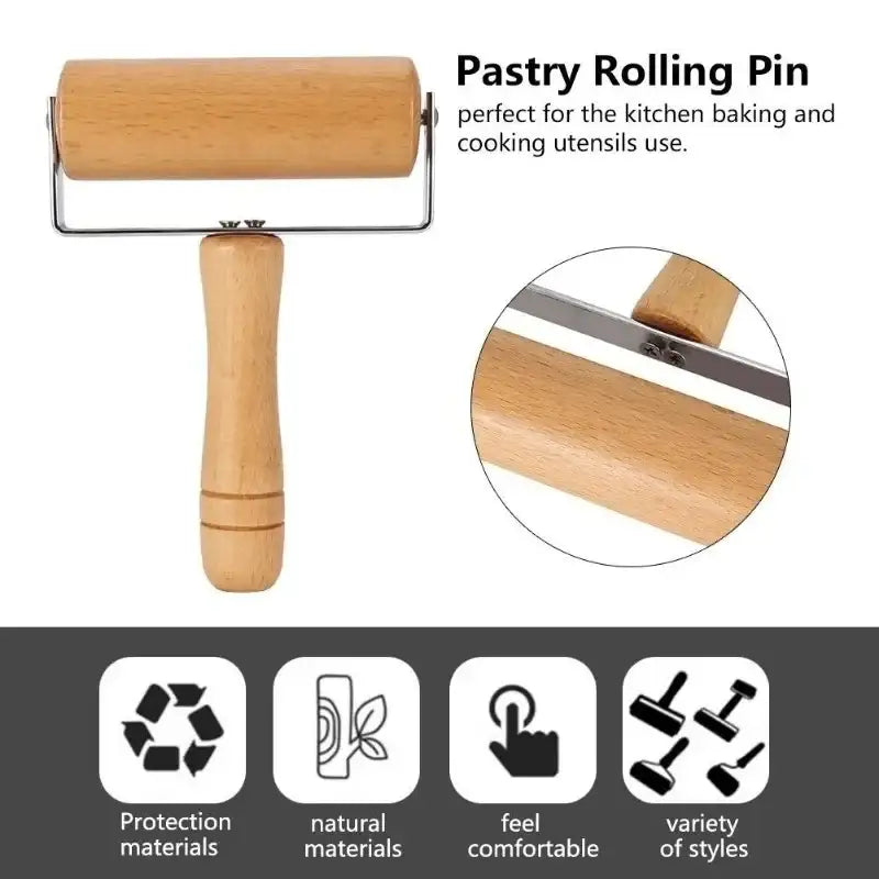 Wooden Rolling Pin - Kitchen Baking Tool - AMULET RING STORE