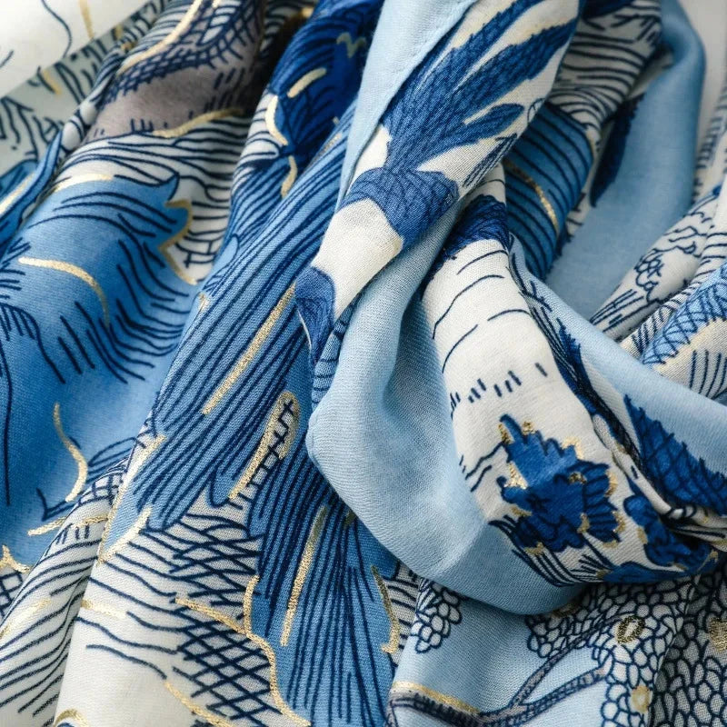 Retro Bohemian Women Viscose Scarf Big Size 88*180cm Cotton Linen Feeling Soft Shawl Tassel Hijab Wrap Summer Soft Beach