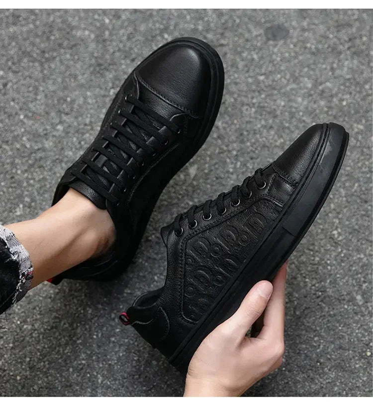Leisure Shoes 2025 New Wear-resistant Fashion Shoes Anti-slip Anti-odor Leather Sports Thick Soles All Match Street Men's Shoes - AMULET RING STORE