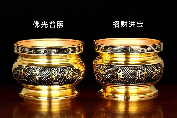 Metal incense burner Buddha tool Backflow fragrance Censer Buddhist Hall pray church tea light burner the god of wealth - AMULET RING STORE