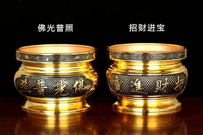 Metal incense burner Buddha tool Backflow fragrance Censer Buddhist Hall pray church tea light burner the god of wealth - AMULET RING STORE