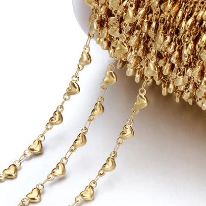 No Fade 1Meter Stainless Steel Gold Plated Embossed Link Chains DIY Women Men Necklaces Bracelets Jewelry Making Bags Chain Bulk - AMULET RING STORE
