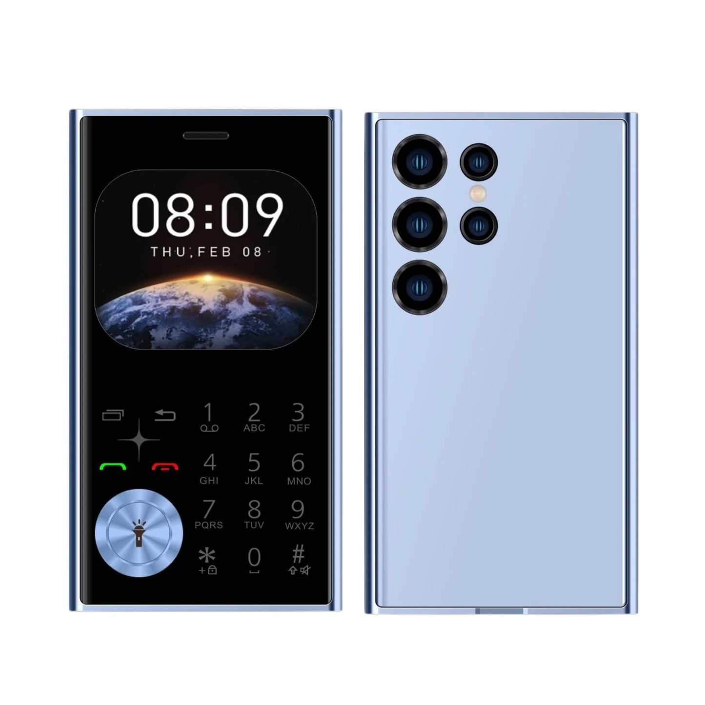 Credit Card Size Mini Phone Unlocked Dual SIM Ultra Thin 2.0" Display Pocket Cellphone Voice Changer Speed Dial Flashlight - AMULET RING STORE