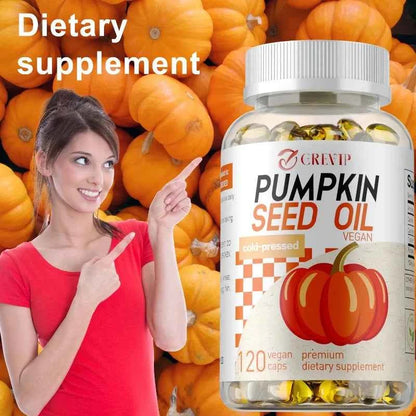 120 Capsules Pumpkin Seed Oil - Promotes Hair Growth, Hair Care, Supporting Prostate Health and Enhance Immunity System