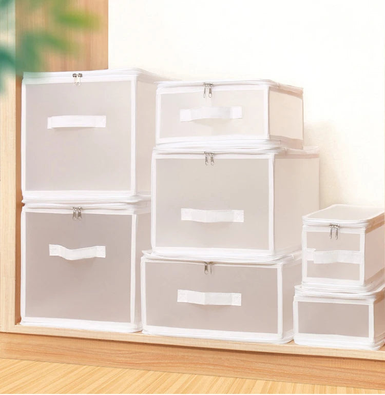 1Pcs Folding Large Capacity Quilt Clothes Storage Boxes Suit Coat Clothing Waterproof Dust-proof Bedroom Organizer Accessories - AMULET RING STORE