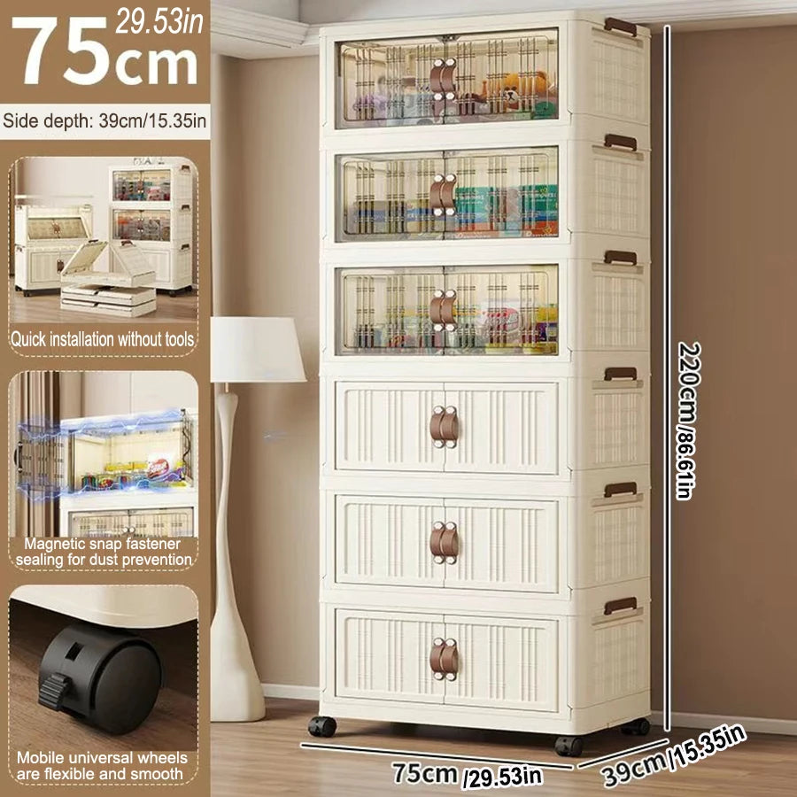 Multifunction Dustproof Wardrobe Large Capacity Folding Storage Cabinet Sundries Storage Box - AMULET RING STORE